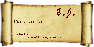 Bors Júlia névjegykártya